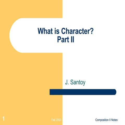 What Is Character Ii