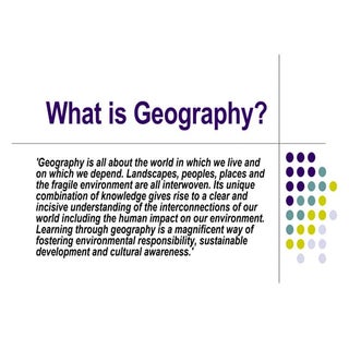 What Is Geography