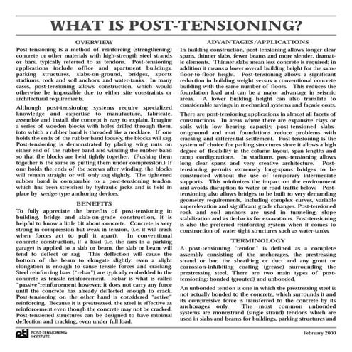 What Is Post Tensioning