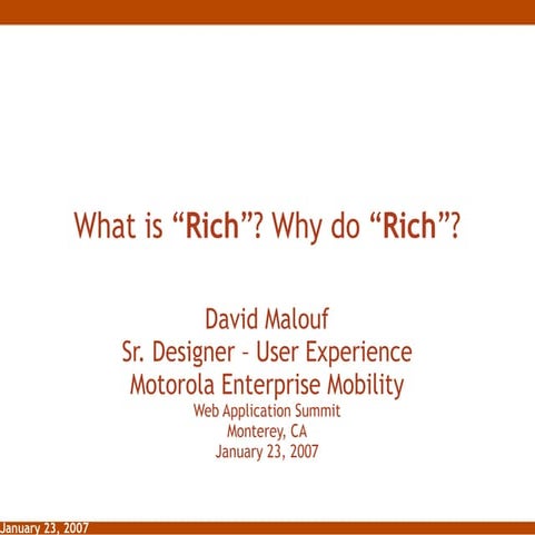 What is "rich"? Why do "rich"? (Web Application Summit)