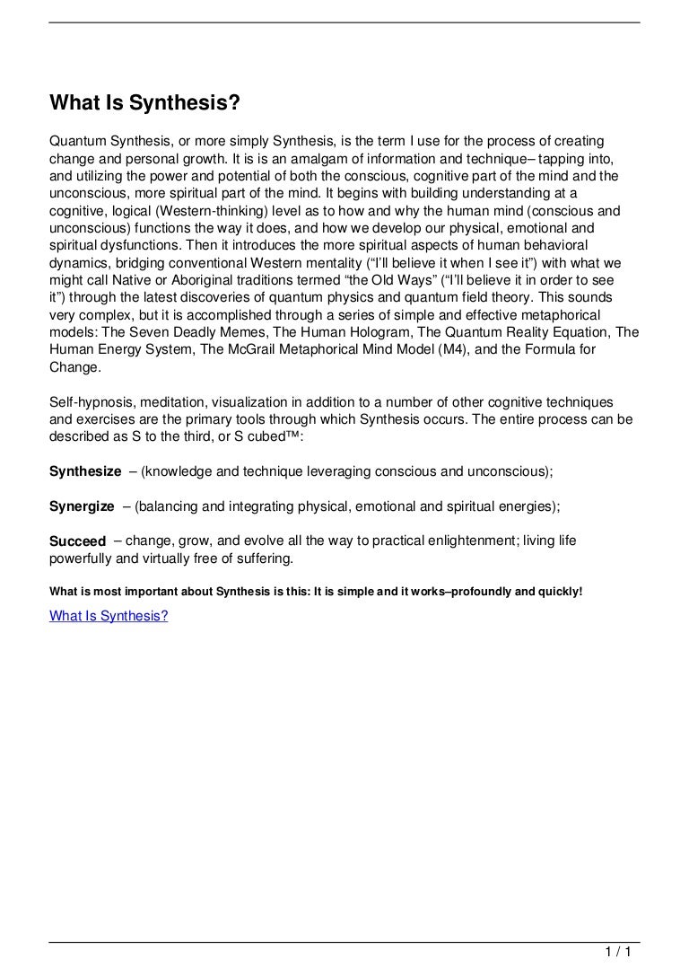 Syntheses Definition And Meaning – BYAMJ