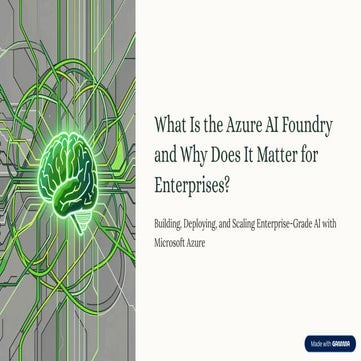 What Is the Azure AI Foundry and Why Does It Matter for Enterprises? | PDF