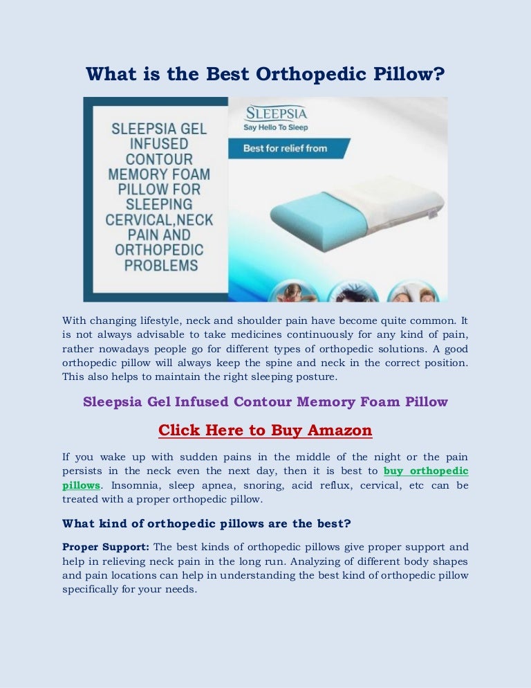 What Is The Best Orthopedic Pillow