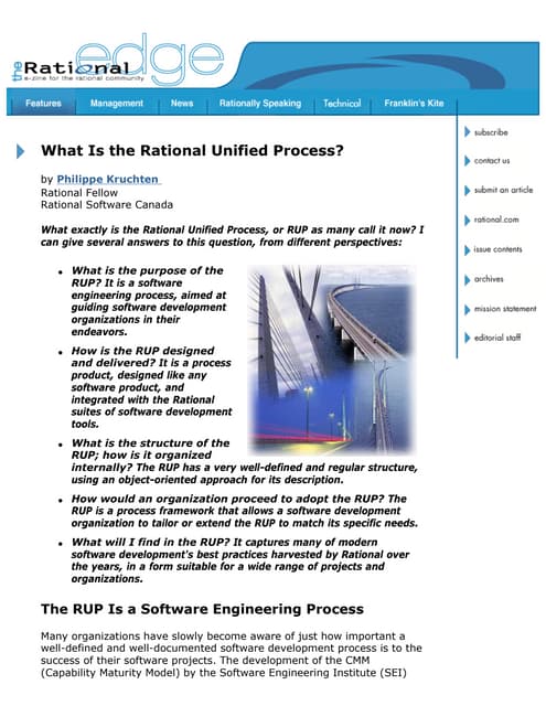 What Is the Rational Unified Process