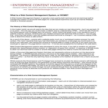 What Is Web Content Management | PDF