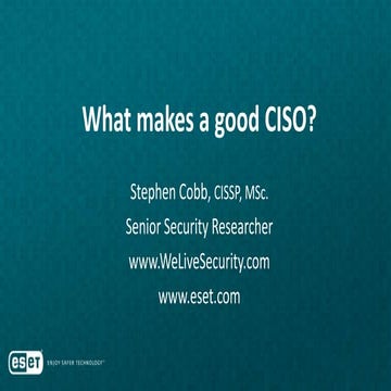 What Makes a Good CISO