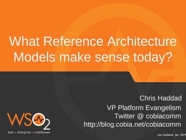 What reference architecture models to adopt