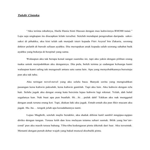 Cerpen:Takdir Cintaku