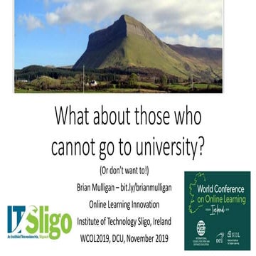 What about those who cannot go to university? wcol2019