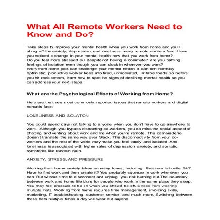 What all remote workers need to know and do by Jayadeva de Silva