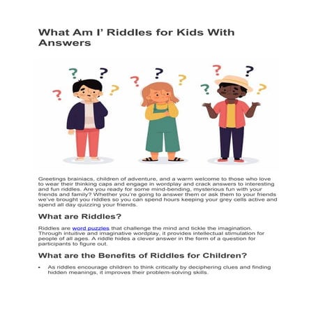 Kids' Riddles: Fun Brain Teasers for Children