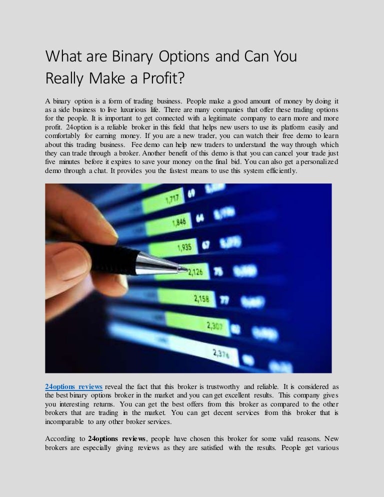 Binary options profit