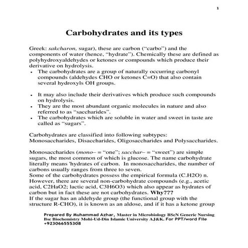 What are carbohydrates