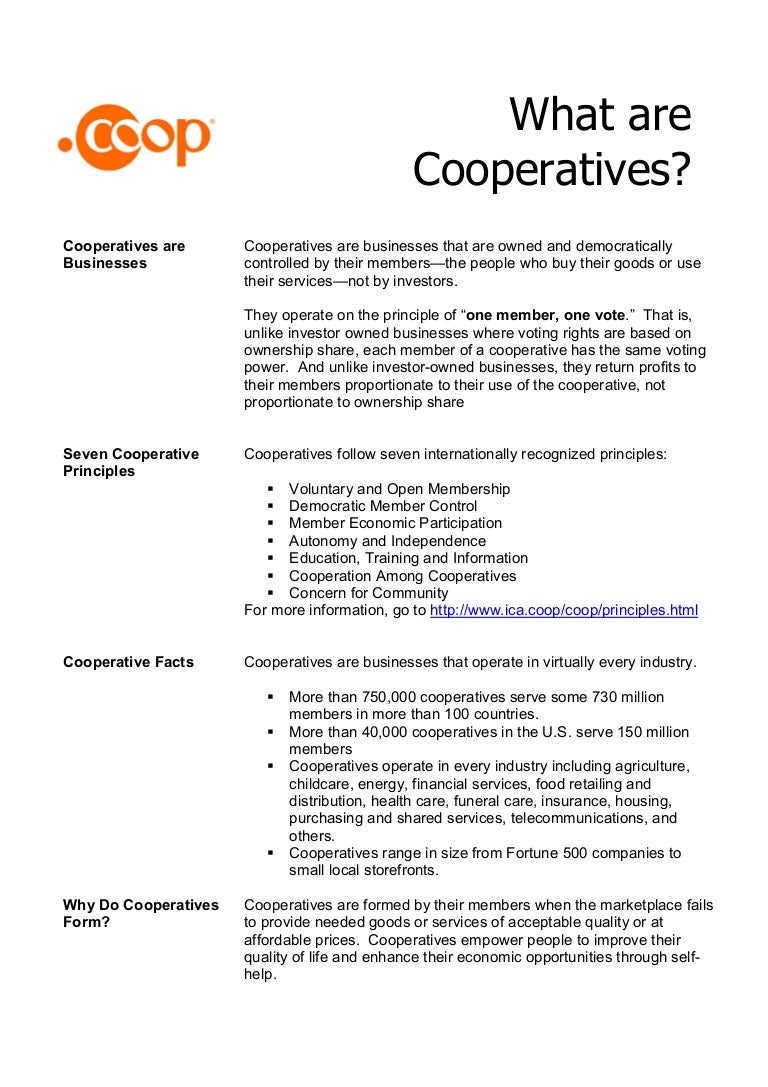 What are cooperatives