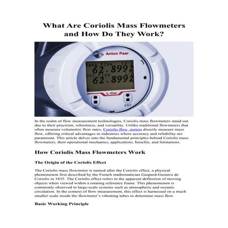 What Are Coriolis Mass Flowmeters and How Do They Work.docx