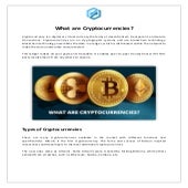 What are Cryptocurrencies?