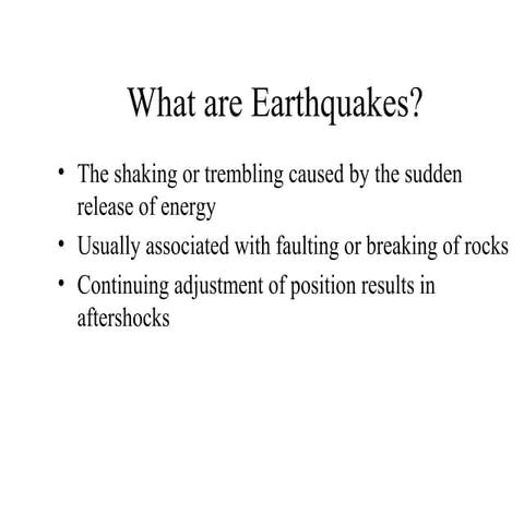 earthquakes
