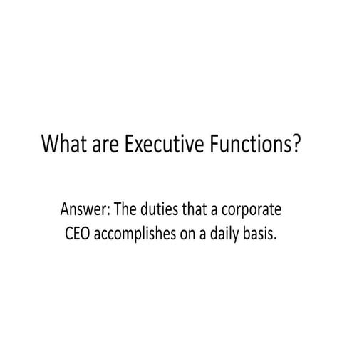 What are executive functions