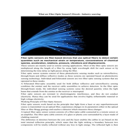 What are fiber optic sensors? 