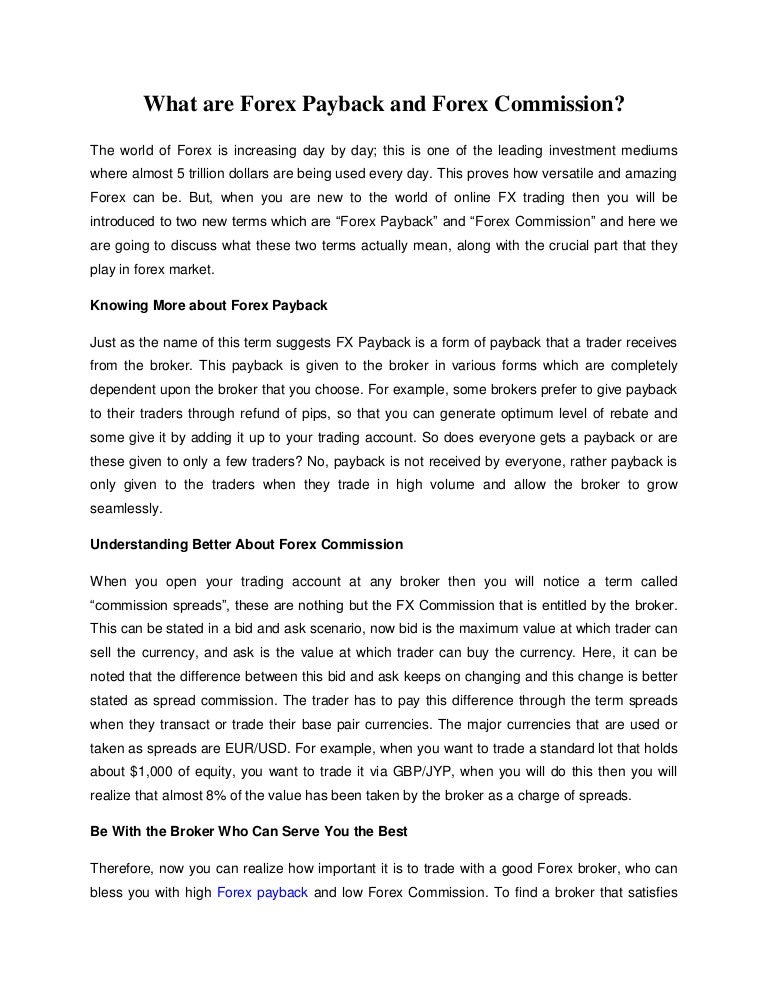 Forex commission