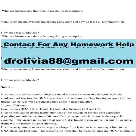 What are histones and their role in regulating transcription. .pdf