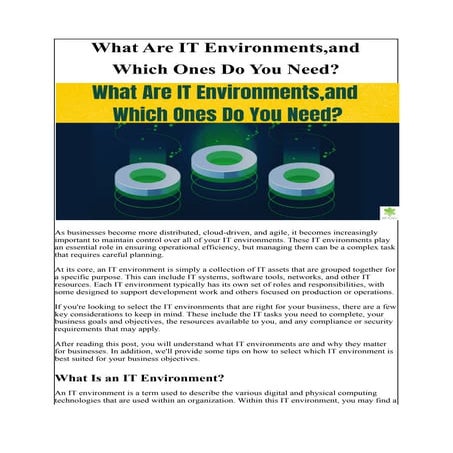 What Are IT Environments, and Which Ones Do You Need?
