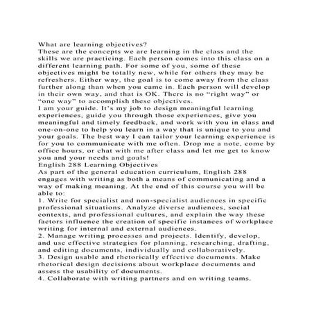 What are learning objectivesThese are the concepts we are learn.docx