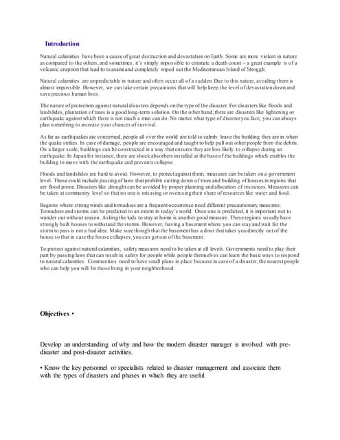 Project on natural calamities PDF Project on natural calamities PDF