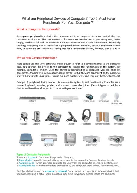 What are peripheral devices of computer