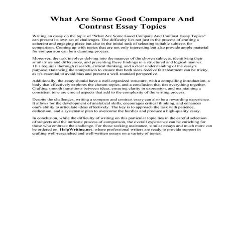 What Are Some Good Compare And Contrast Essay Topics.pdf