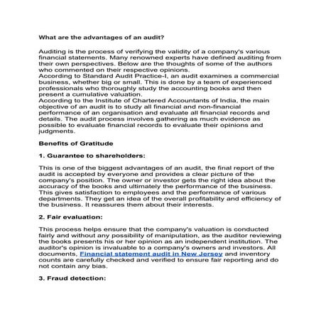 What are the advantages of an audit.pdf
