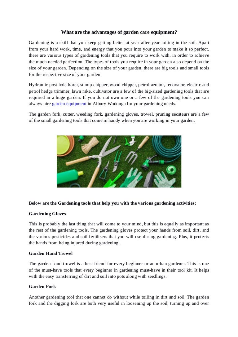 What Are The Advantages Of Garden Care Equipment