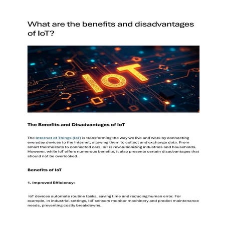 What are the benefits and disadvantages of IoT.pdf