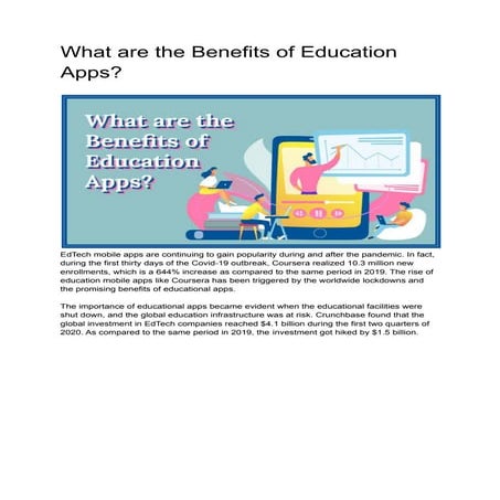 What are the benefits of education apps?