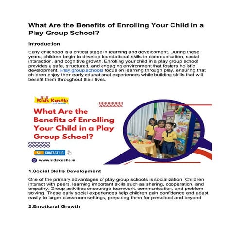 What Are the Benefits of Enrolling Your Child in a Play Group School.docx