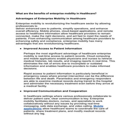 What are the benefits of enterprise mobility in Healthcare.pdf
