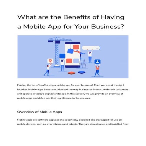 What are the Benefits of Having a Mobile App for Your Business