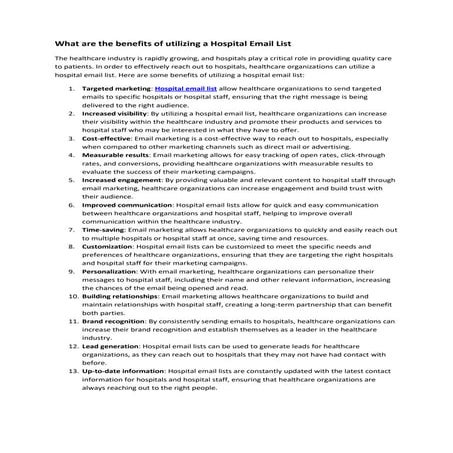 Potential of Hospital Email List-InfoGlobalData.pdf