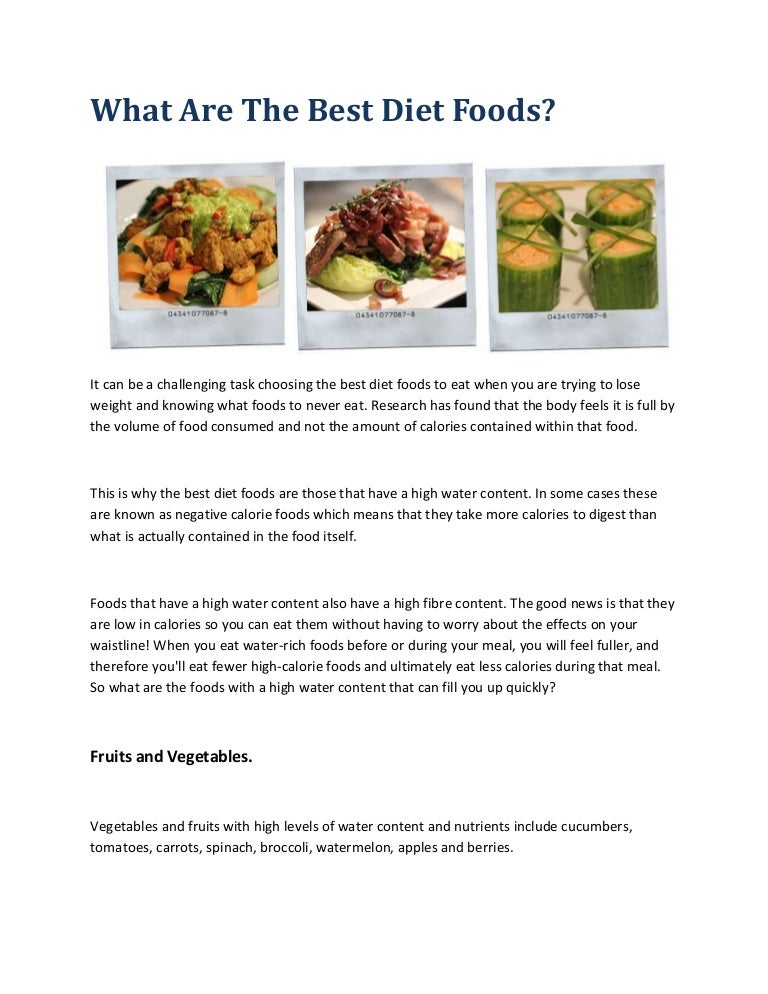 What are the best diet foods 