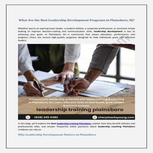 What Are the Best Leadership Development Programs in Plainsboro, NJ.pdf