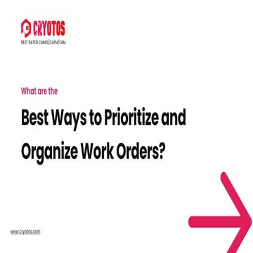 How To Prioritize And Organize Work What are the Best Ways to Prioritize and Organize Work Orders | PPT