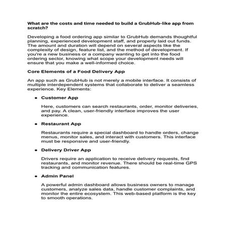 What are the costs and time needed to build a GrubHub-like app from scratch.pdf