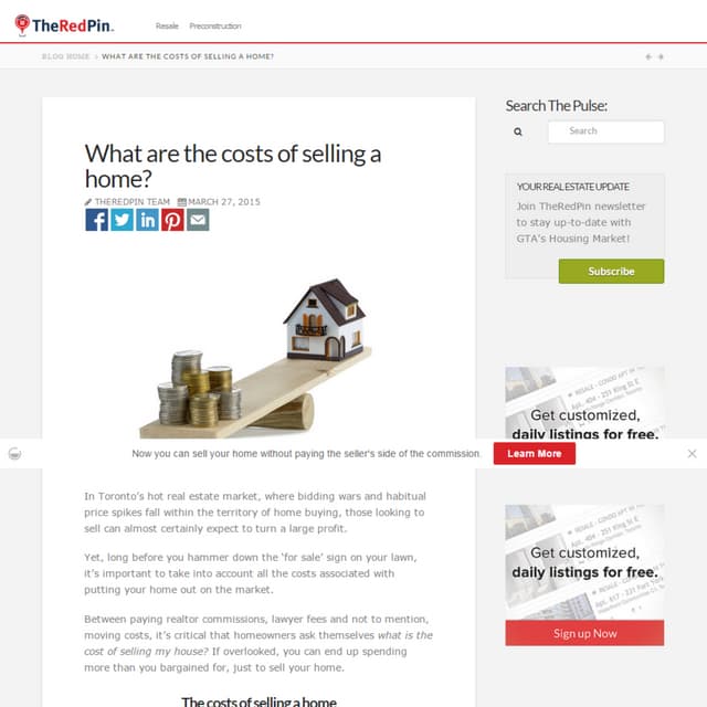 What are the costs of selling a home 