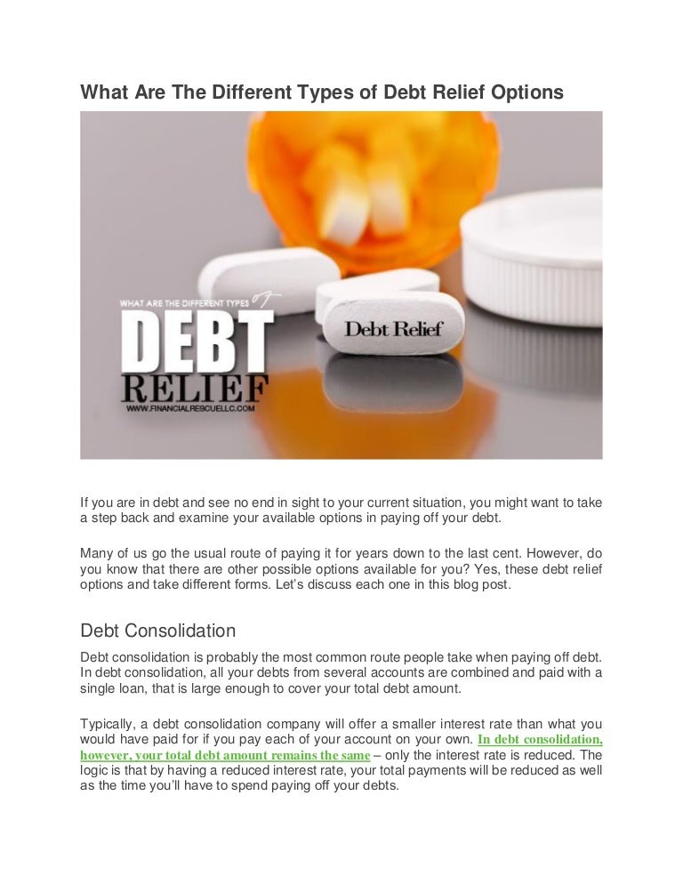 What Are The Different Types of Debt Relief Options