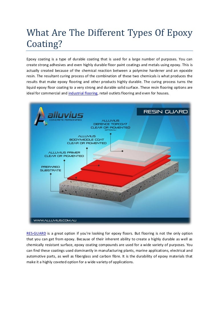 What are the different types of epoxy coating