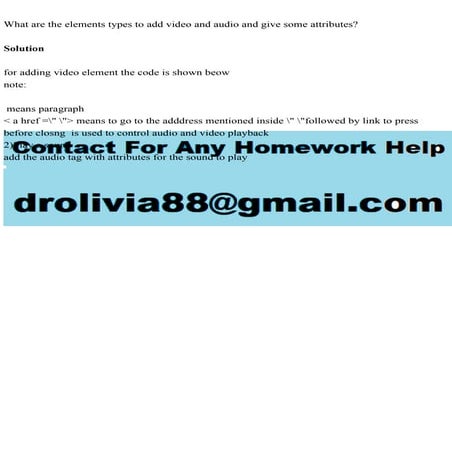 What are the elements types to add video and audio and give some att.pdf