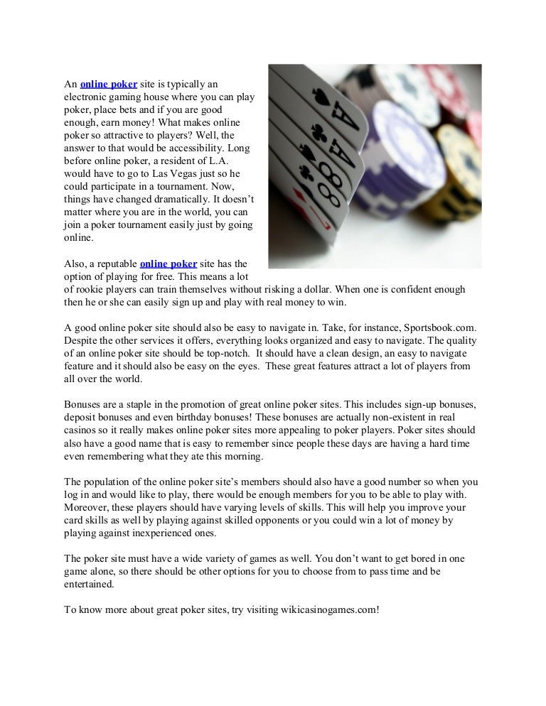 Poker Site Sign Up Offers