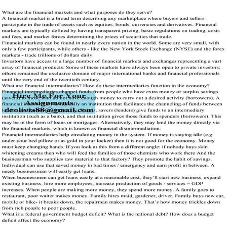 What are the financial markets and what purposes do they serveA f.pdf