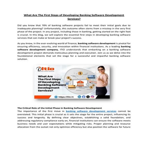 What Are The First Steps of Developing Banking Software Development Services?