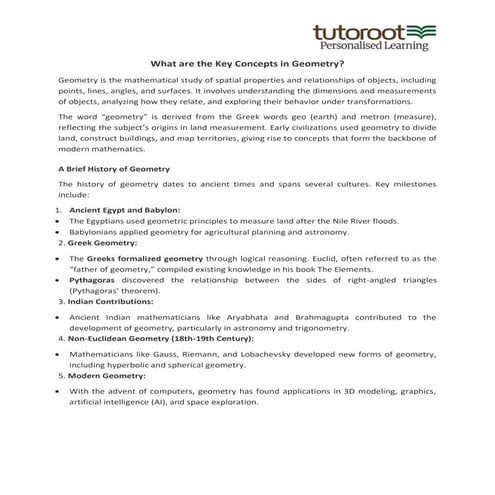 What is Geometry and Key Concepts in Geometry?